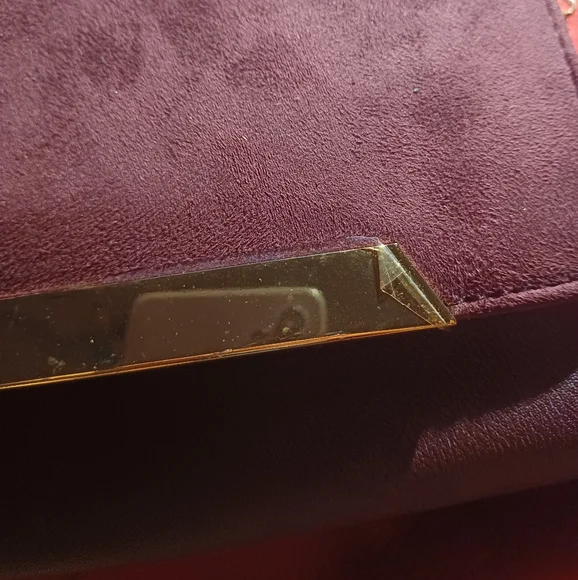 Very rare Burgundy Cato two way 2way bag clutch gold hardware chain handle - Picture 16 of 16